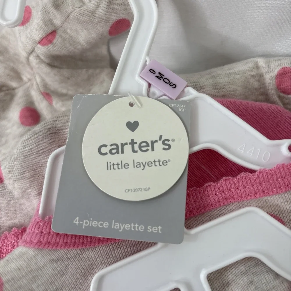 Carter's Baby‎ Girl 9M 4-Piece Little Layette Set Pink NEW 2012